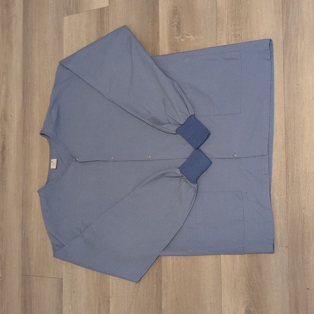 Standard Textile Solid Light Blue Scrub Jacket - Large